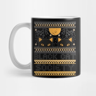 Black Cat Society Halloween Ugly Sweater Mug